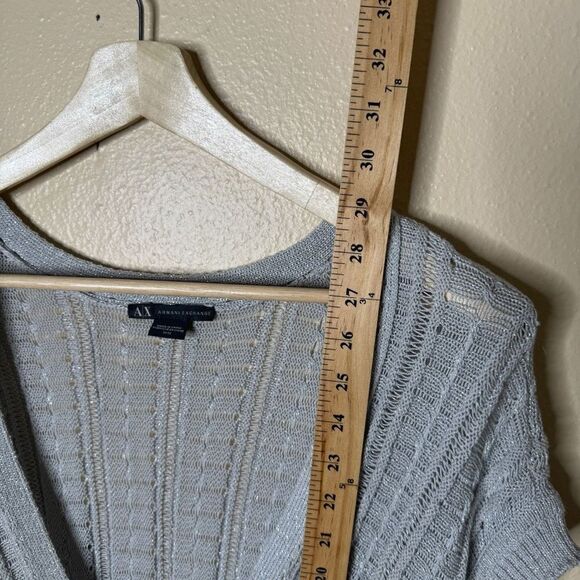 Armani Exchange Sweater Vest Women's Medium Gray V-neck Knitted Stretchy - Picture 8 of 10